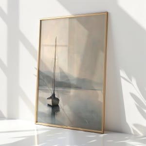 a painting of a sailboat in the water