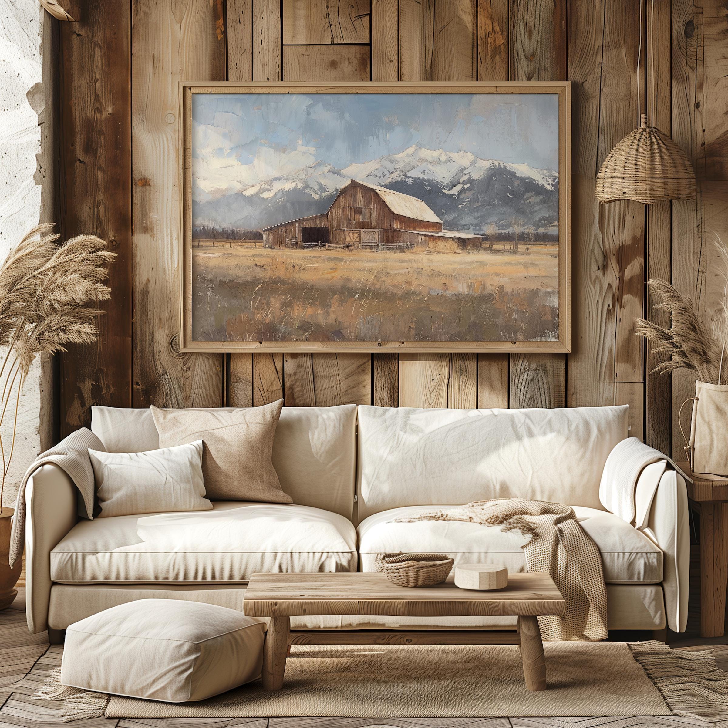 Alte hölzerne Scheunenmalerei, rustikale Scheunenwandkunst,  Montana-Bauernhauskunst, Bauernhoflandschaftsplakatdruck, rustikale  Wohndekoration, Landstallkunst - Etsy Schweiz, image size:2400x2400