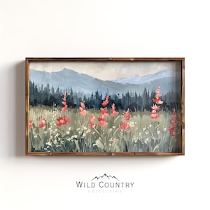 Indian Paintbrush Flowers Botanical Wall Art, Red Wildflower Art Print, Mountain Wall Art, Floral Painting, Vintage Indian Paintbrush Print