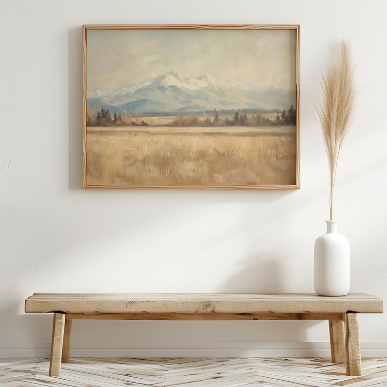 Rocky Mountain Poster, Mountain Range Print, Vintage Landscape Poster