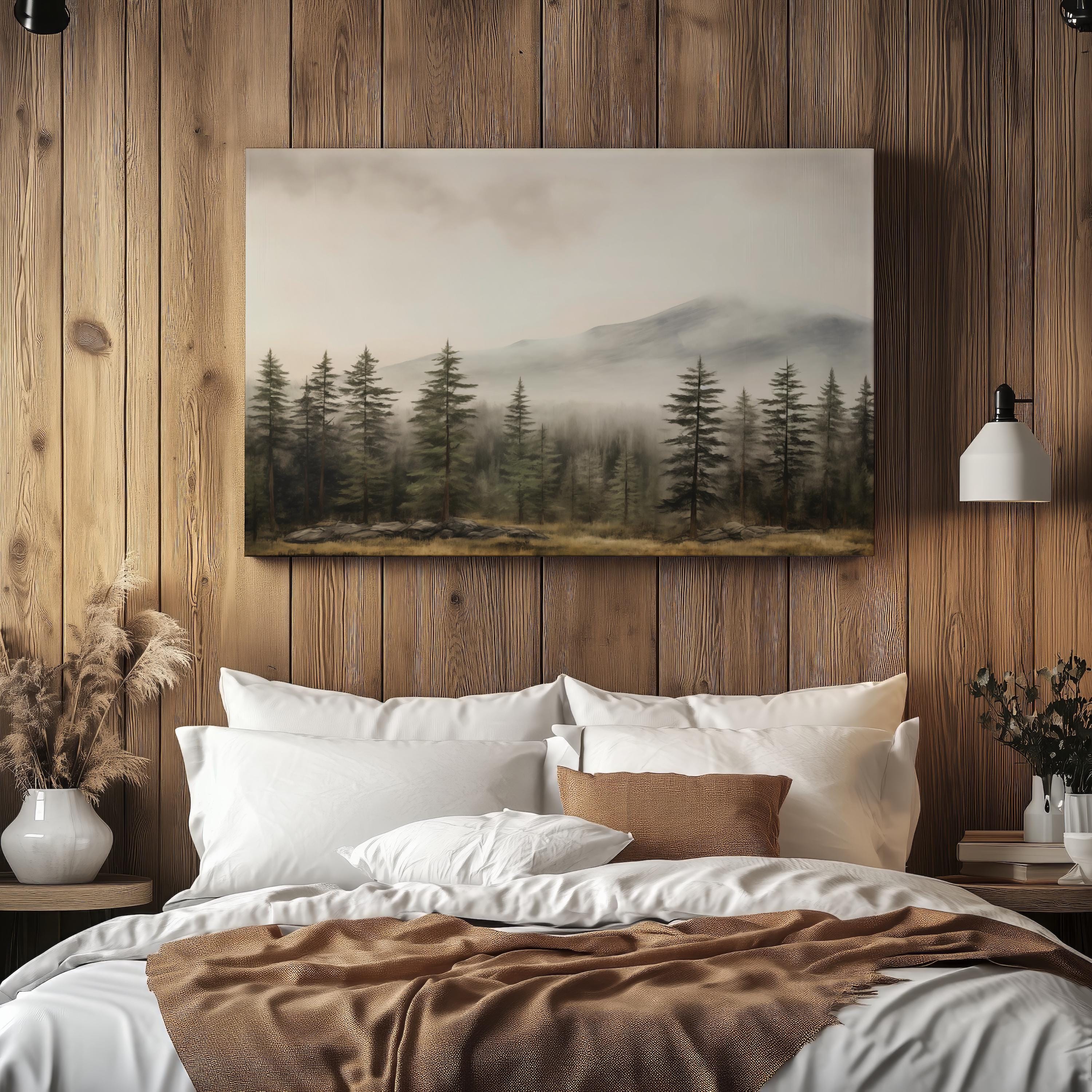 Poster Artistico Su Tela: Foresta Di Conifere Con Gallo Cedrone, Perfetto Per Salotto E Camera - Decorazione Moderna!