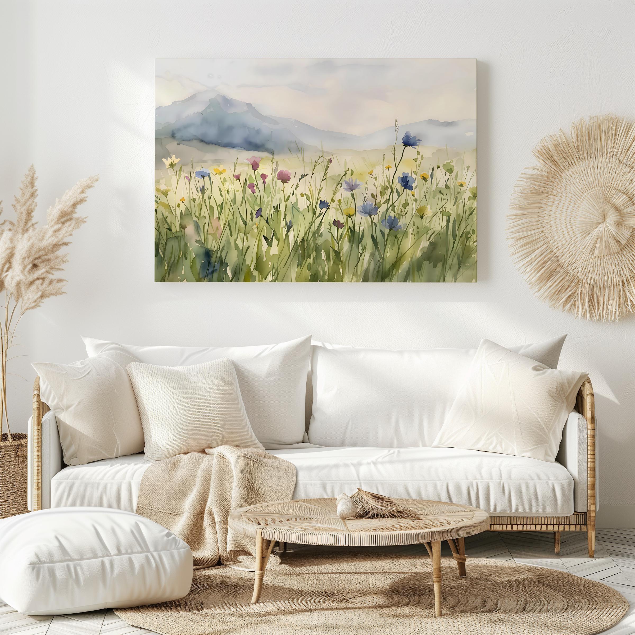 Watercolor Wildflowers Painting, Floral Watercolor Poster