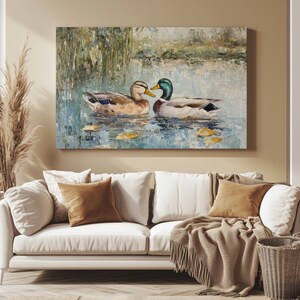 Love Mallard Couple Art Print Vintage Duck Print His and Hers Mallard Duck Decor for Couple Gift Farmhouse Wall Art Mallard Duck Painting image 18