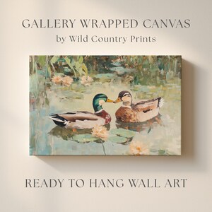 Love Birds Mallard Ducks Oil Painting, His & Hers Gift, Vintage Duck Poster Print, Mallard Duck Decor, Farmhouse Wall Art, Gift for Couples image 12