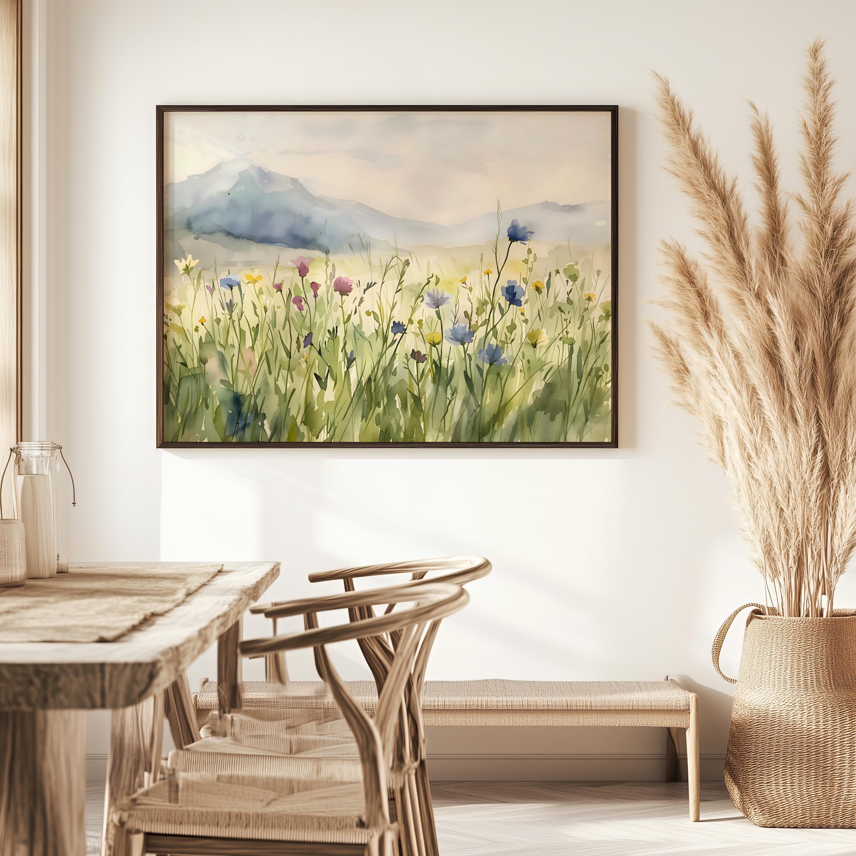 Watercolor Wildflowers Painting, Floral Watercolor Poster