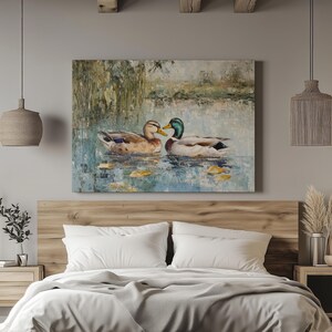 Love Mallard Couple Art Print Vintage Duck Print His and Hers Mallard Duck Decor for Couple Gift Farmhouse Wall Art Mallard Duck Painting image 20
