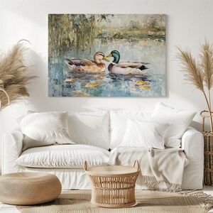 Love Mallard Couple Art Print Vintage Duck Print His and Hers Mallard Duck Decor for Couple Gift Farmhouse Wall Art Mallard Duck Painting image 13