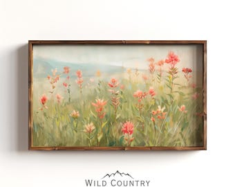 Muted Indian Paintbrush Flower Botanical Wall Art, Mountain Wall Art, Floral Painting, Vintage Indian Paintbrush Print, Red Wildflower Print