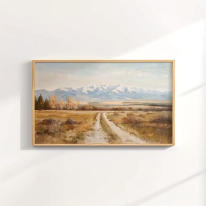 Rocky Mountain Painting, Kalispell Montana, Montana Wall Art, Mountain Range Art Print, Vintage Landscape Poster, Rustic Cabin Wall Decor Bild 7