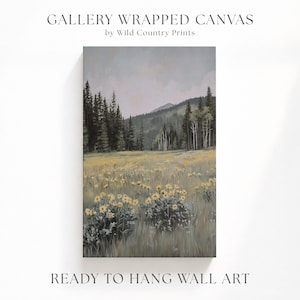Arrowleaf Balsamroot Wildflower Meadow Canvas Print for Nature Lovers Who Want Mountain Meadow Wall Art in Their Living Room or Cabin
