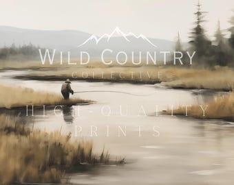 フライフィッシングウォールアートポスター、お父さんへの贈り物