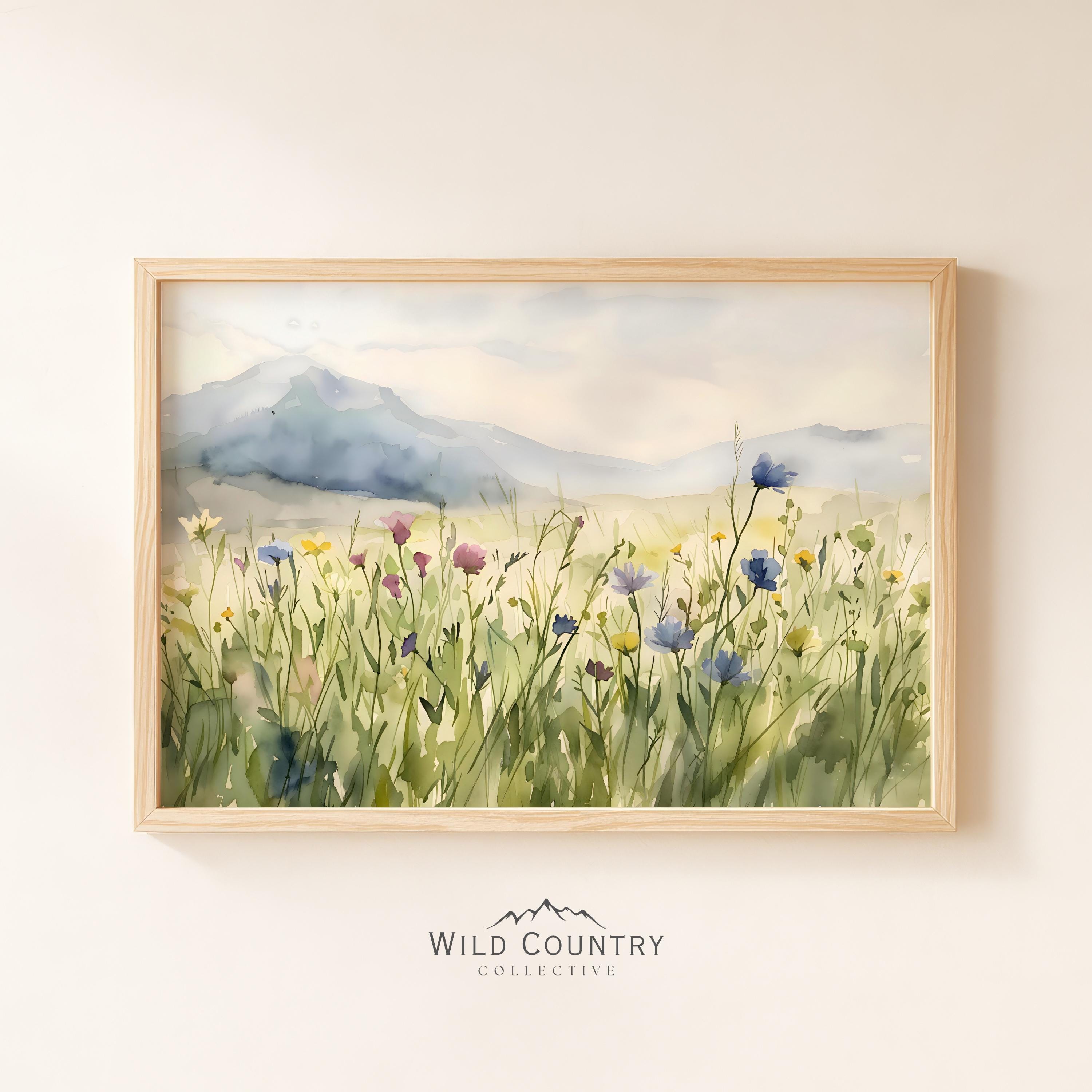 Watercolor Wildflowers Painting, Floral Watercolor Poster