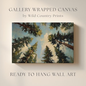 Forest Trees Canvas Print: Large Pine Tree Wall Art for Living Room
