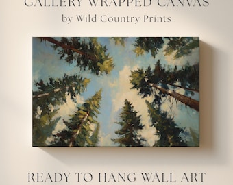Forest Trees Canvas Print: Large Pine Tree Wall Art for Living Room
