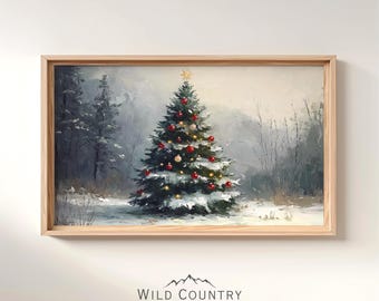 クリスマスツリー 絵 壁絵 インテリア 美しいクリスマスツリーのプリント、ヴィンテージの壁アートポスター