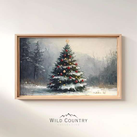 美しいクリスマスツリーのプリント、ヴィンテージの壁アートポスター