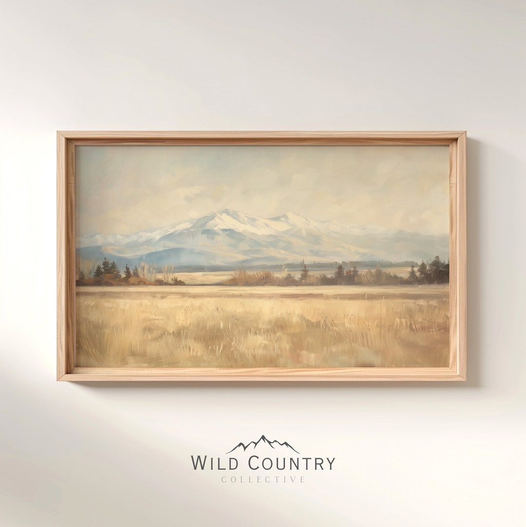 Rocky Mountain Poster, Mountain Range Print, Vintage Landscape Poster