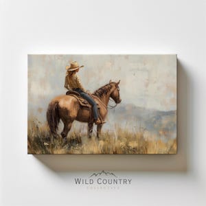 Cowgirl Print Vintage Canvas Western Wall Art Canvas Horse Painting Rustic Farmhouse Wall Decor Girl Room Art Western Cowgirl Painting Art