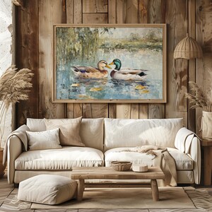 Love Mallard Couple Art Print Vintage Duck Print His and Hers Mallard Duck Decor for Couple Gift Farmhouse Wall Art Mallard Duck Painting image 8