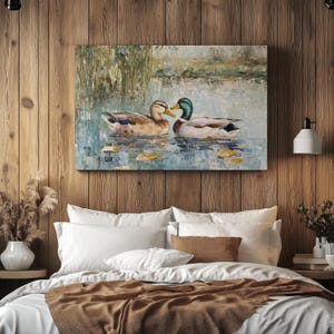 Love Mallard Couple Art Print Vintage Duck Print His and Hers Mallard Duck Decor for Couple Gift Farmhouse Wall Art Mallard Duck Painting image 14