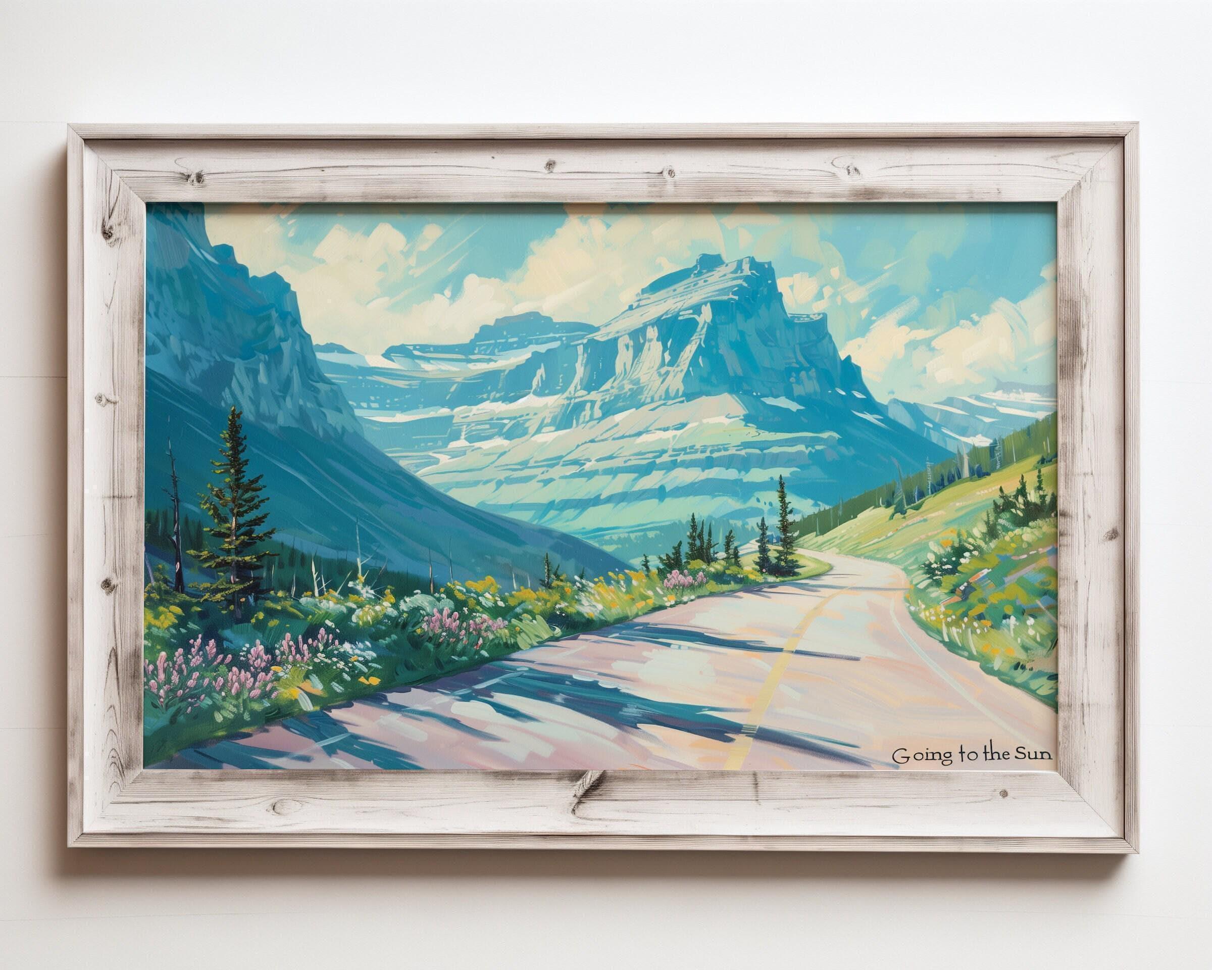 Going to the Sun Road Poster Wall Art, Glacier National Park