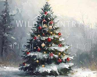 美しいクリスマスツリーのプリント、ヴィンテージの壁アートポスター