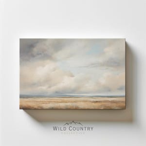 Cloud Painting Canvas Prairie Wall Art Storm Cloud Print Moody Minimal Western Prairie Painting Landscape Art Montana Farm Wall Art Vintage