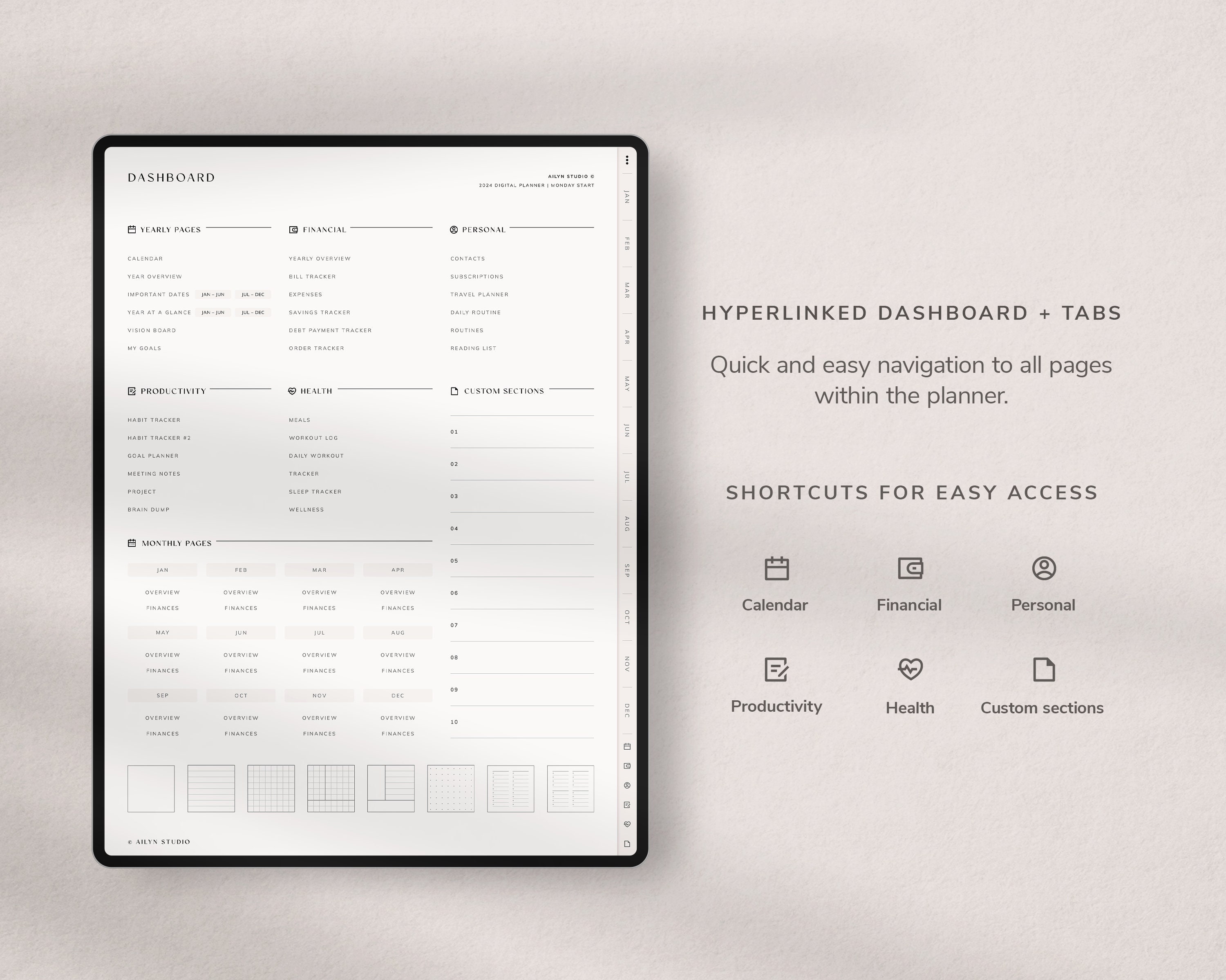 2024 Free Digital Planner For Goodnotes On Tablet – BKDS