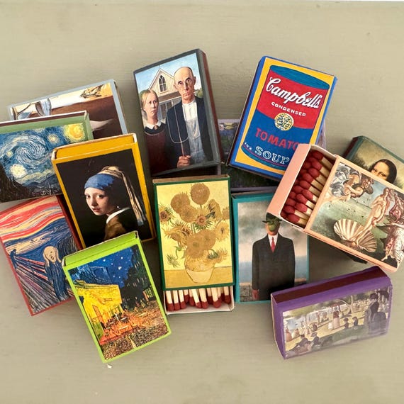 Handpainted Matchbooks: Famous Art