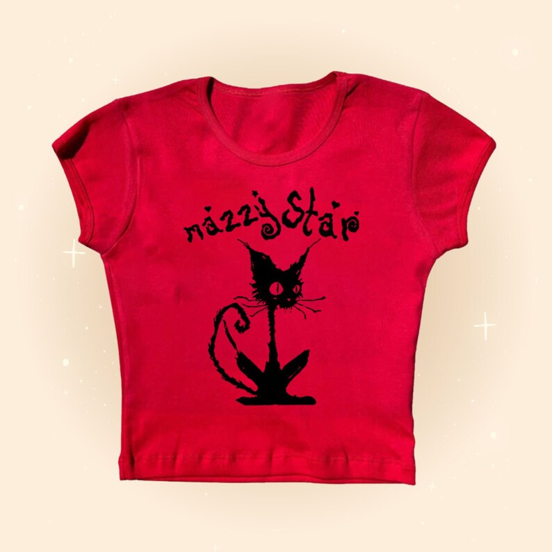 Y2K Mazzy Star Baby Tee 80s 90s 2000s Punk Rock Aesthetic, Y2K Crop Top