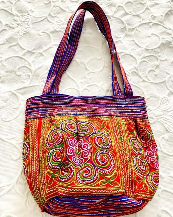 Hmong Bag Soulder Bag With Hmong Tribal Embroidered Fabrics - Etsy