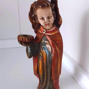 Antique Angel figure Germany Candlestick, Religious art, Christmas decoration, candle holder, Art gift, Collectible piece Home vintage