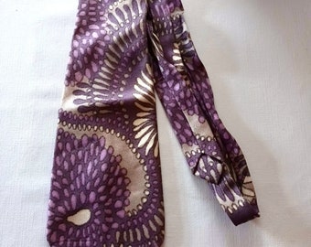 Cravate vintage violet lavande, cravate vintage allemande rétro, cravate vintage pour homme, cravate design dans les tons de sourcils cadeau élégant pour homme