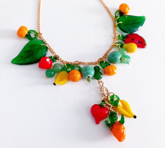 Vintage Murano Glass Fruit Pendants 