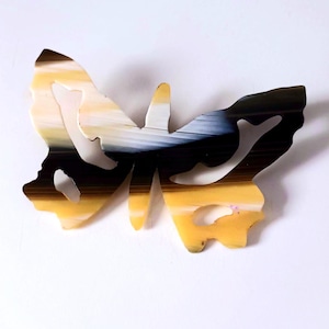 Schmetterling großer Fuchs, Perlmuttbrosche, Brosche Handarbeit, Desing Art Déco Brosche Artdéco Stil