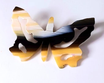 Butterfly large tortoiseshell, nacar brooch Handmad, Desing Art Déco brooch Artdéco style