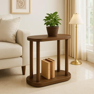 End Side Table for Sofa, Solid Wood Small Table, Compact Modern Accent Table, Bedside or Couch Side Table for Living Room or Bedroom, Wooden