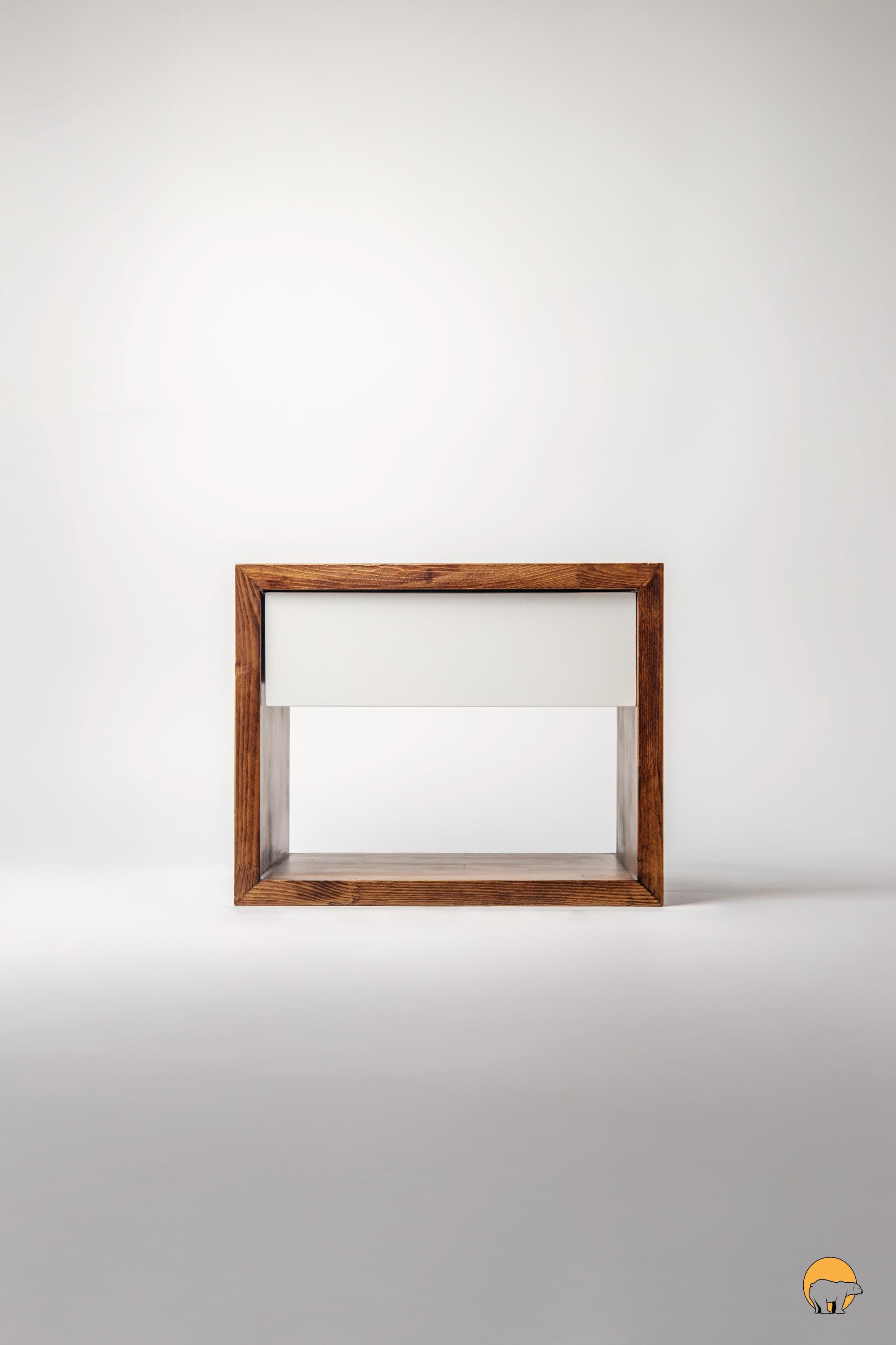 Walnut Bedside Table, Black Walnut Nightstands, Walnut Colored Nightstand, With Drawer, Wedding Gift, Housewarming Gift, Renovation Gift