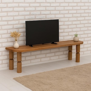 TV Stand, Wooden Media Console, Rustic Solid Wood TV Cabinet, Modern Farmhouse TV Unit, Handmade Living Room Furniture