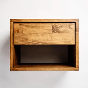 Wooden Floating Nightstand | Wall Mounted Nightstand with Drawer, Bedside Shelf , Nightstand for Bedroom - Handmade Floating Shelf,Free shp