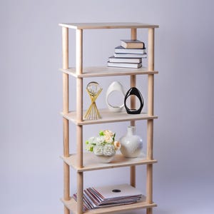 Wooden Shelf, Shelf, Bookcase, Solid Wood Shelving Unit, Minimalist Bookshelf, Modern Shelving Unit, Scandinavian Bookshelf, Storage, Wood