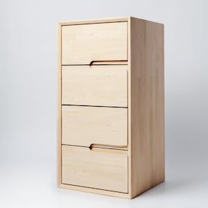 Bedroom Dresser, Chest of Drawers, Wood Dresser, Bedroom Storage with 4 drawers, Mid Century Solid Wood Bedroom Dresser Furniture, Cabinet