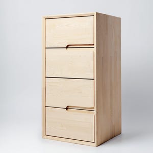 Nightstand, Scandinavian Solid Wood Bedside Table with Storage, Wood Side Table for Bedroom, Wood Nightstand, Nightstand with Drawer, Wood