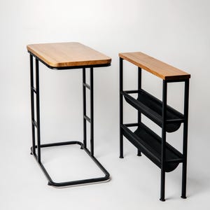 Handgefertigter runder Z Couchtisch aus Walnussholz für Sofa, platzsparender Couch C-End-Beistelltisch, Tisch Wohnzimmer Einfach zu montierende Wohnmöbel