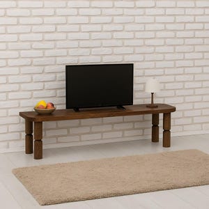 TV Stand, Wooden Media Console, Rustic Solid Wood TV Cabinet, Modern Farmhouse TV Unit, Handmade Living Room Furniture