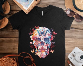 T-shirt tête de mort alternative Cadeau tendance et unique pour elle Cadeau parfait mode casual pour lui