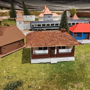 Village Building Set STL | HO 1:87 Romanian Rural Houses | 3D Print Model Railroad Diorama Scenery