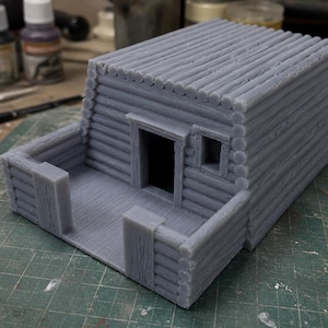 Modular Trench Log Bunker STL, 1:72 WWI WWII Command Post for 20mm Wargaming Terrain