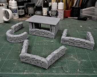 Modular Sandbag Trench System STL | 1:72 Scale Wargaming Diorama