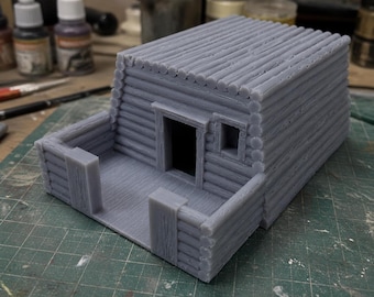 20mm Modular Trench Bunker STL, 1 72 bunker model, timber fortification